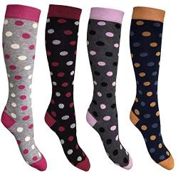 CriCri Socks 4 Paar Kniestrümpfe Damen-Socken aus warmer Baumwolle, Einheitsgröße - Made in Italy (Kombination 1) von CriCri Socks