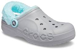 Crocs Baya Lined Fuzz-Strap Clog 45-46 EU Light Grey/Ice Blue von Crocs