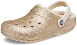 Crocs Classic Lined Glitter Womens Multi/Gold Clogs-UK 4 / EU 36-37 von Crocs