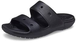 Crocs Classic Sandale – Unisex Sandalen für Erwachsene mit zwei Riemen – Slip-On-Sliders – Schwarz – Größe 36-37 von Crocs