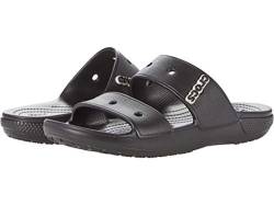 Crocs Classic Sandale – Unisex Sandalen für Erwachsene mit zwei Riemen – Slip-On-Sliders – Schwarz – Größe 37-38 von Crocs