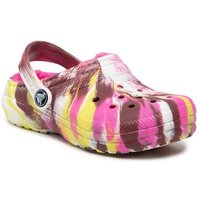 Crocs Damen/ Kinder Classic Lined Marbled Electric Pink/ Multi gefüttert Clog von Crocs