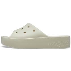 Crocs Damen Classic Slide | Plateau-Sandalen, Bone, 39-40 EU von Crocs