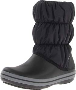 Crocs Damen Winter Puff Boots Schneestiefel, Schwarz Charcoal, 34/35 EU von Crocs