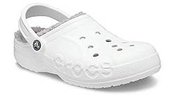 Crocs Unisex Baya Lined Clog, White/Light Grey, 38/39 EU von Crocs