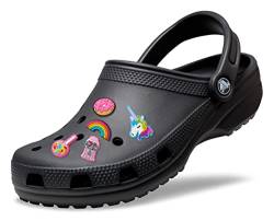 Crocs Unisex Classic Clog,Black,50/51 EU + Unisex-Erwachsene 5-Pack Shoe Charms Her | Jibbitz for Schuhanhnger, Alles schön, Small von Crocs