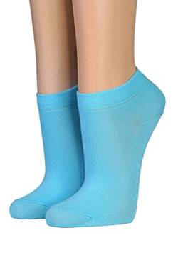 Crönert Damen Sneakersocken 14330 einfarbig Gr. 39-42, hellblau von Crönert