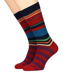 Crönert Herren Longsocks Socken mit Rollrand Design Streifen 26214 (43-46, marine-petrol) von Crönert