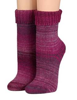 Crönert Kuschelsocken, Wollsocken Design Regenbogen Damensocken Herrensocken (35-38, pink) von Crönert