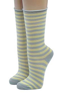 Crönert Socken Longsocks Söckchen im Design Kieler Ringel Socken 18808 (39/42, gelb-grau 2410) von Crönert