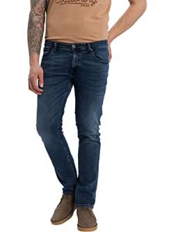 Cross Damien Herren Slim Jeans, Dunkelblaue Crincle, 32 W / 36 L. von Cross