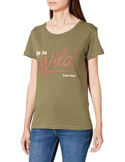 Cross Jeans Damen 55755 T-Shirt, Light Khaki, l von Cross