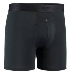 Crossfly Herren Unterwäsche IKON 6 Zoll Boxershorts, 24 Stunden Komfort und innovativer Zugang, kein Scheuern, atmungsaktiv und weich, Schwarz, XX-Large von Crossfly