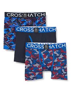 CrossHatch Herren LINAMO Boxershorts, Blau, Gr. M (3er Pack) von Crosshatch
