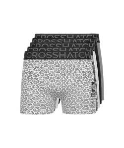 Crosshatch Herren Boxershorts (5 Stück) Buzzard - Geschenk Multipack Dessous in bunten Herren Liköre Boxershorts(L/Buzzard-Grey Marl) von Crosshatch