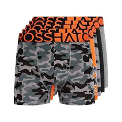 Crosshatch Herren Boxershorts Shorts (5 Stück) Multipack Unterwäsche Geschenkset Herrenfarbe Boxershorts(S,ORANGE CAMO) von Crosshatch