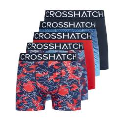 Crosshatch Herren Boxershorts Shorts (5 Stück) Multipack Unterwäsche Geschenkset Herrenfarbe Boxershorts(S,Samba/MALIBY Blue/BB) von Crosshatch