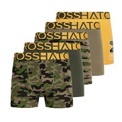 Crosshatch Herren Boxershorts Shorts (5 Stück) Multipack Unterwäsche Geschenkset Herrenfarbe Boxershorts(S,Yellow CAMO) von Crosshatch