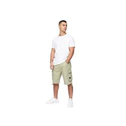 Crosshatch Herren Casual Cargo und Jeans Shorts - Strapazierfähige und vielseitige Sommer Knielang Hose mit Funktionstaschen, Jimster Dusty Olive, 32W von Crosshatch