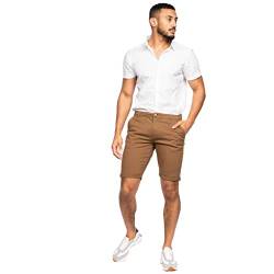 Crosshatch Herren-Chino-Shorts, schmale Passform, bequeme Baumwolle, Sommer-Shorts, Herren-Shorts mit Taschen, ideal für Sommer, Strand, Golf, Wandern und Outdoor, zimt, 38W von Crosshatch