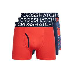 Crosshatch - Herren Everyday Essential Multipack 2er-Pack Boxershorts Jersey Unterwäsche Geschenkset, Lynol / 3er-Pack / Rot, L von Crosshatch
