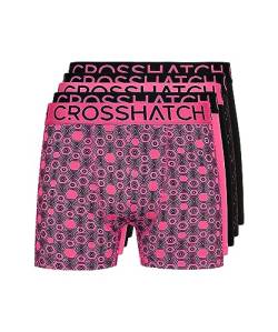 Crosshatch Herren Kurze Boxershorts (5 Stück) GLOCOMB - Geschenk Multipack Dessous in bunten Herren Liköre Boxershorts(L/Glocomb-PINK) von Crosshatch