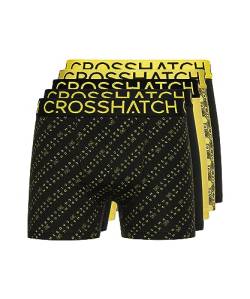 Crosshatch Herren Kurze Boxershorts (5 Stück) GLOCOMB - Geschenk Multipack Dessous in bunten Herren Liköre Boxershorts(L/Glocomb-Yellow) von Crosshatch