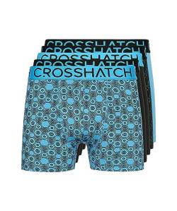 Crosshatch Herren Kurze Boxershorts (5 Stück) GLOCOMB - Geschenk Multipack Dessous in bunten Herren Liköre Boxershorts(M/Glocomb-Blue) von Crosshatch