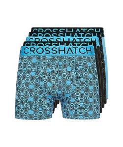 Crosshatch Herren Kurze Boxershorts (5 Stück) GLOCOMB - Geschenk Multipack Dessous in bunten Herren Liköre Boxershorts(XL/Glocomb-Blue) von Crosshatch