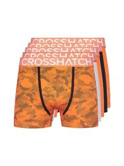 Crosshatch Herren Kurze Boxershorts (5 Stück) Scoter - Geschenk Multipack Dessous in bunten Herren Liköre Boxershorts(L/Scoter-ORANGE) von Crosshatch