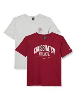 Crosshatch Herren Oldskool T-Shirt, Rot/Grau meliert, XXL von Crosshatch