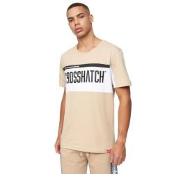 Crosshatch Herren Siloman T-Shirt, Stein/Weiß, XL von Crosshatch