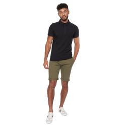 Crosshatch Herren Slim Fit Chino-Shorts, bequeme Baumwoll-Sommer-Shorts, Herren-Shorts mit Taschen, ideal für Sommer, Strand, Golf, Wandern und Outdoor, olivgrün, 34W von Crosshatch