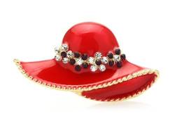 Rote Blume Hut Brosche für Frauen Emaille Pin in Geschenkbeutel, Emaille von CrownOfRibbons