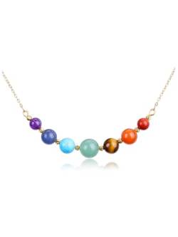 CrystalTears Chakra Kette Damen elegant 7 Edelsteine Perlenkette Reiki Healing Talisman spirituelle Geschenke von CrystalTears