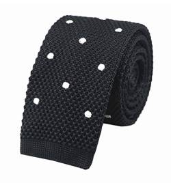 Schmale Strick-Krawatte für Herren, Vintage, smart, gemustert, lässig, 5,6 cm, flache Sockenkrawatte - Schwarz - Einheitsgröße von Ctskyte