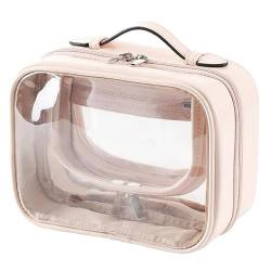 Ctwezoikmt Transparente Make-Up-Tasche, Doppelte -Kosmetiktasche, Wasserdichter Kulturbeutel, Großes Fassungsvermögen, Offene Aufbewahrungstasche, Rosa, Langlebig, Einfach zu Verwenden von Ctwezoikmt