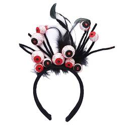 Cubahoop Halloween Fledermaus Haarband Schwarz Big Flower Band Augenball Stirnband schreckliches rotes Blut für Frauen und Mädchen (B) von Cubahop