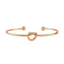 Cubahop Knoten Armbänder Freundschaft Liebe Offene Armreif Hand Zubehör Schmuck für Frauen und Mädchen (Roségold) von Cubahop