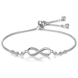 Cubahop Strass Infinity Tennis Armbänder Freundschaft Hand Zubehör Schmuck für Frauen und Mädchen (A-Silber) von Cubahop