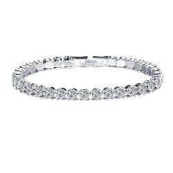 Cubahop Strass Infinity Tennis Armbänder Freundschaft Hand Zubehör Schmuck für Frauen und Mädchen (B-Silber) von Cubahop