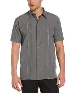 Cubavera Herren Chambray Biesen Kurzarm Button-Down-Shirt S – 4X Groß & Hoch Hemd, Steilgrau, XX-Large von Cubavera