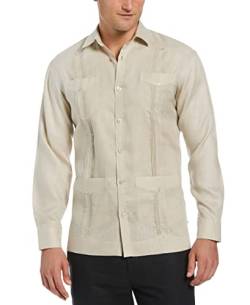 Cubavera Herren Langarm 100% Leinen Guayabera, Natürliches Leinen., Mittel von Cubavera