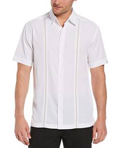 Cubavera Herren Short Sleeve Insert Panels with Pick Stitch Shirt Hemd, Helles Weiß, 4X-Large Groß von Cubavera