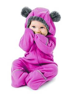 Cuddle Club Fleece Baby Schlafsack mit Füßen - Winter Overall und Bär Kostüm Kinder für Neugeborene bis 5 Jahre - Kuscheliger Strampler mit Beinen - 0-3 Monate von Cuddle Club