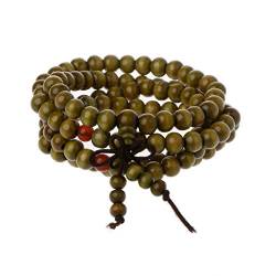 Cuigu Perlen aus natürlichem Sandelholz, 8 mm, Armbänder, 108 Perlen aus Holz, Buddha, Gebet, Schmuck (grün) von Cuigu