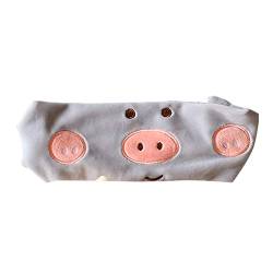 Make-up-Stirnband – schönes Cartoon-Schweinchen-Stoff-Haarband for Damen, weiches Stirnband, Haarreifen, Kopfbedeckung – Grau (Color : Grey) von CukYi