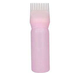 1PC Root-Kamm-Applikator Flasche Haarfärbung Und Kopfhaut Treament Wesentlicher Salon Hair Reinigung Flasche 4 Oz Mit Gradskala (Pink) von Culer