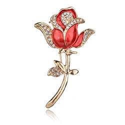 Culer Erstellt Strass Kristall Brosche Vintage Rose-Blumen-Brosche Hochzeit Kragen Pins Kleidung Dekor Brosche von Culer