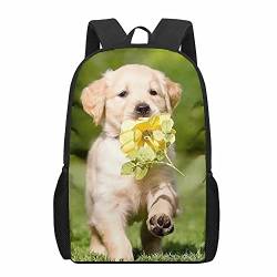 Leichter Rucksack mit Tierdruck, klassische Mode, Schultasche für Kinder/Mädchen/Jungen, Golden Retriever a, M von Cumagical